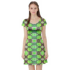 Short Sleeve Skater Dress Front Short Sleeve Skater Dress Front