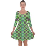 Nowwhat (2) Quarter Sleeve Skater Dress