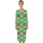 Nowwhat (2) Quarter Sleeve Midi Bodycon Dress