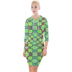 Quarter Sleeve Hood Bodycon Dress 