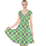 Nowwhat (2) Cap Sleeve Front Wrap Midi Dress