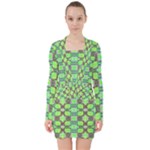 Nowwhat (2) V-neck Bodycon Long Sleeve Dress