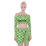 Nowwhat (2) Off Shoulder Top with Mini Skirt Set