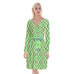 Nowwhat (2) Long Sleeve Velvet Front Wrap Dress