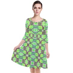 Quarter Sleeve Waist Band Dress 
