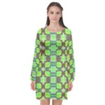 Nowwhat (2) Long Sleeve Chiffon Shift Dress 