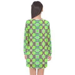 Long Sleeve Chiffon Shift Dress  