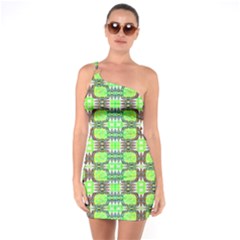 One Shoulder Ring Trim Bodycon Dress 