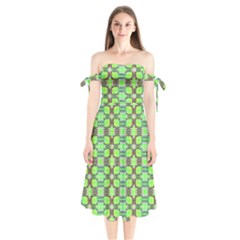 Shoulder Tie Bardot Midi Dress 