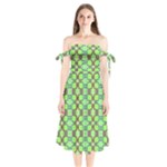 Nowwhat (2) Shoulder Tie Bardot Midi Dress