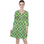 Nowwhat (2) Quarter Sleeve Ruffle Waist Dress