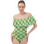 Nowwhat (2) Off Shoulder Velour Bodysuit 