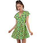 Nowwhat (2) Flutter Sleeve Wrap Dress