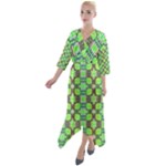 Nowwhat (2) Quarter Sleeve Wrap Front Maxi Dress