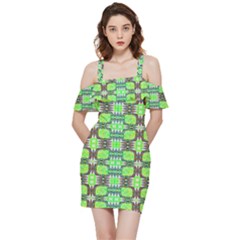 Shoulder Frill Bodycon Summer Dress 