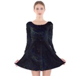 Justabit (2) Long Sleeve Velvet Skater Dress