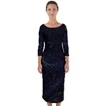 Justabit (2) Quarter Sleeve Midi Bodycon Dress