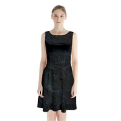 Sleeveless Waist Tie Chiffon Dress 