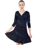 Justabit (2) Quarter Sleeve Front Wrap Dress