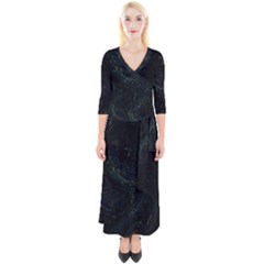 Quarter Sleeve Wrap Maxi Dress 