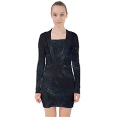 V-neck Bodycon Long Sleeve Dress 