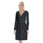 Justabit (2) Long Sleeve Velvet Front Wrap Dress