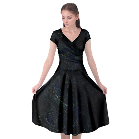 Justabit (2) Cap Sleeve Wrap Front Dress from ArtsNow.com