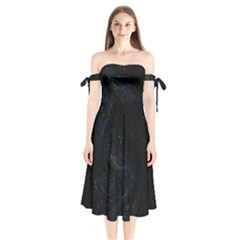 Shoulder Tie Bardot Midi Dress 