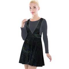Plunge Pinafore Velour Dress 
