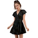 Justabit (2) Flutter Sleeve Wrap Dress