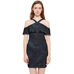 Shoulder Frill Bodycon Summer Dress 