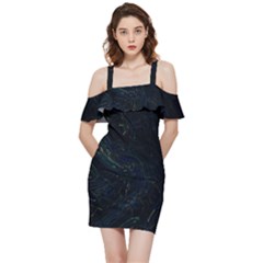 Shoulder Frill Bodycon Summer Dress 