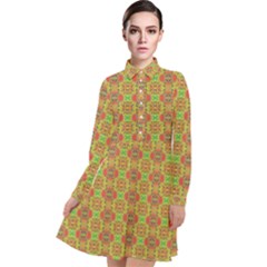 Long Sleeve Chiffon Shirt Dress 