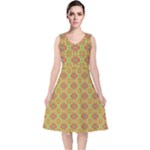 Serious (2) V-Neck Midi Sleeveless Dress 