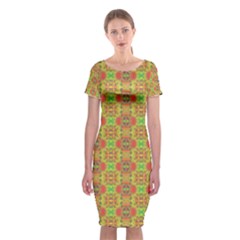 Classic Short Sleeve Midi Dress Front Classic Short Sleeve Midi Dress Front