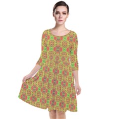 Quarter Sleeve Waist Band Dress 