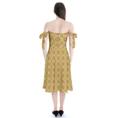 Shoulder Tie Bardot Midi Dress 