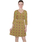 Serious (2) Quarter Sleeve Ruffle Waist Dress
