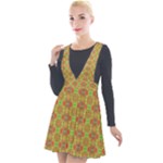 Serious (2) Plunge Pinafore Velour Dress