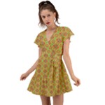 Serious (2) Flutter Sleeve Wrap Dress
