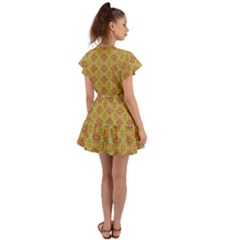 Flutter Sleeve Wrap Dress 