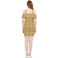 Shoulder Frill Bodycon Summer Dress 