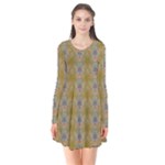 Grey Manor Long Sleeve V-neck Flare Dress