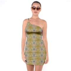 One Shoulder Ring Trim Bodycon Dress 