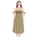 Grey Manor Shoulder Tie Bardot Midi Dress