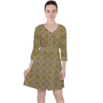 Grey Manor Quarter Sleeve Ruffle Waist Dress