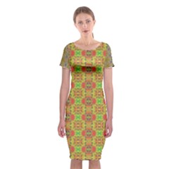 Classic Short Sleeve Midi Dress Front Classic Short Sleeve Midi Dress Front