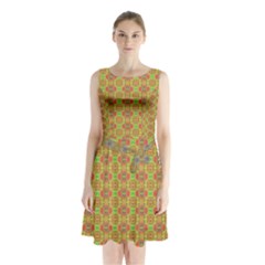 Sleeveless Waist Tie Chiffon Dress 