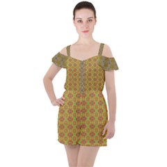 Ruffle Cut Out Chiffon Playsuit 