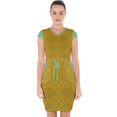 Capsleeve Drawstring Dress  
